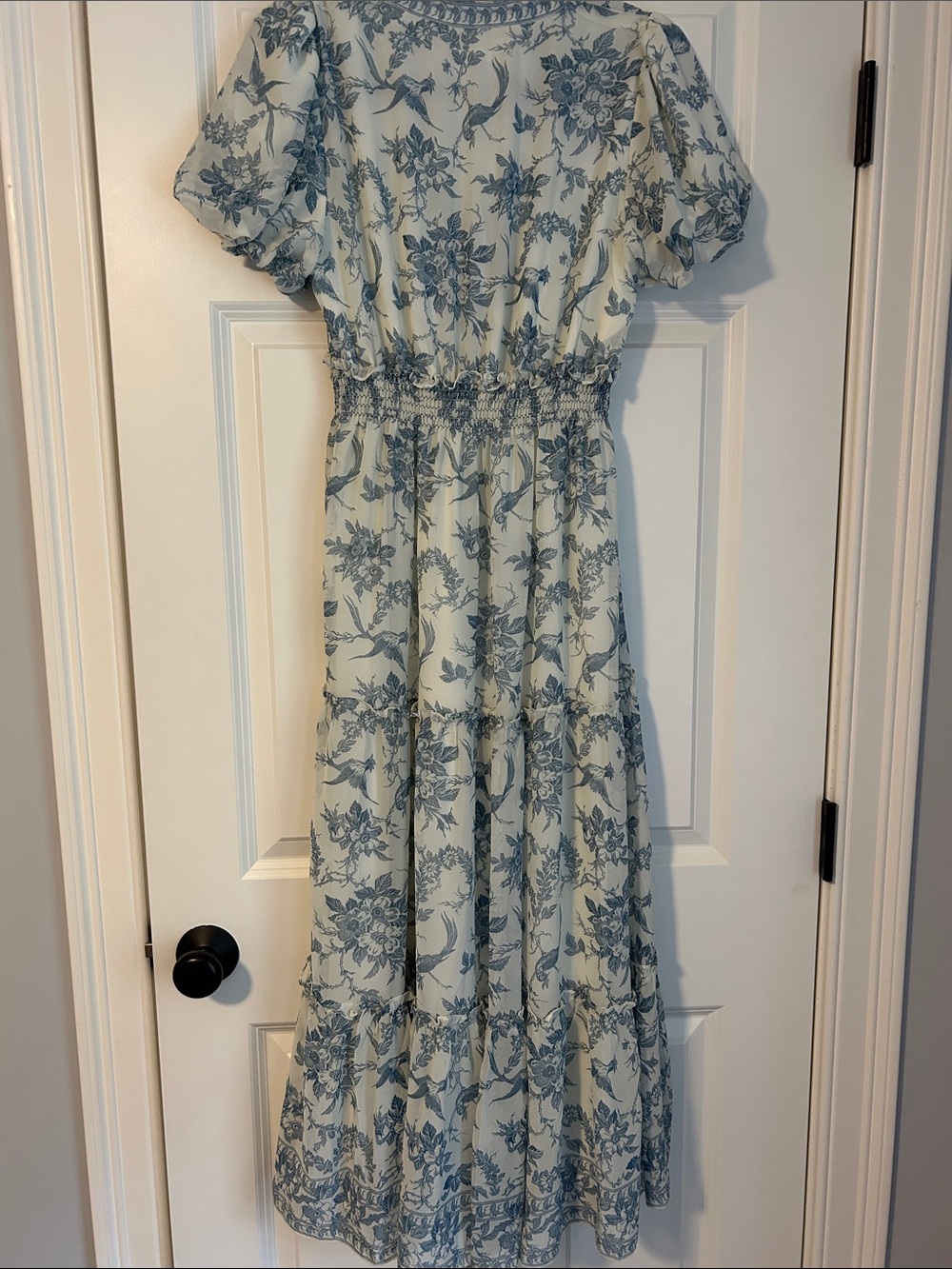 Max Studio Light Blue Floral Tiered Maxi Dress - Picture 4 of 4